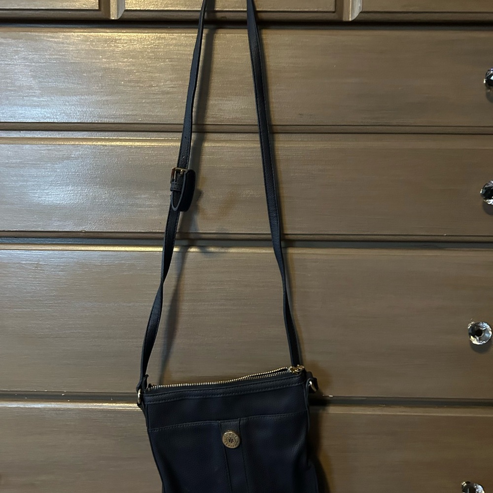 Tommy Hilfiger Navy Leather Crossbody Bag